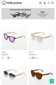 Diseño Tienda online de gafas