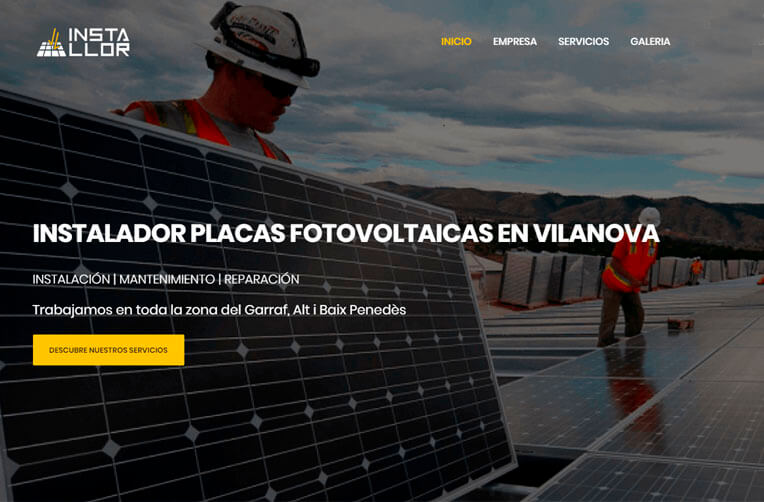 diseño web placas solares installor