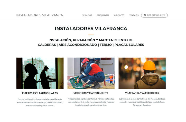 diseño web instaladores vilafranca