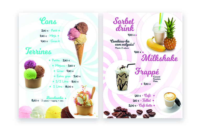 diseño grafico para heladeria en Sitges