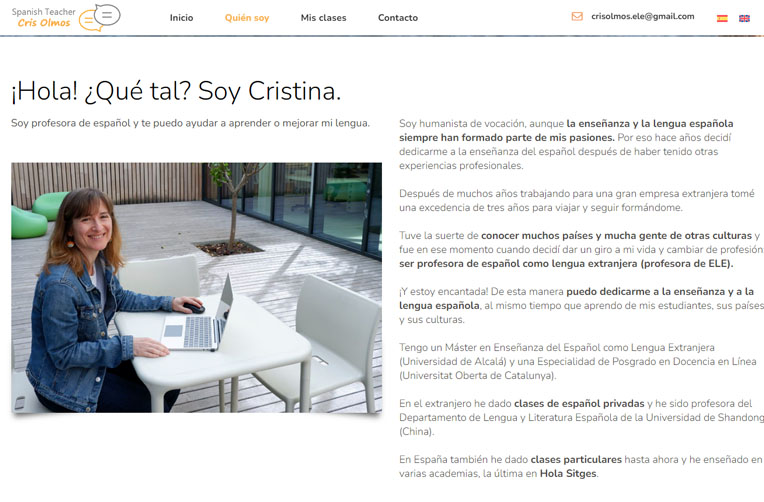 diseño web cubelles profesor de idiomas