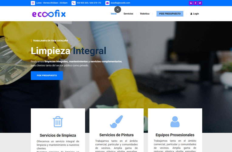 diseño web limpieza industrial